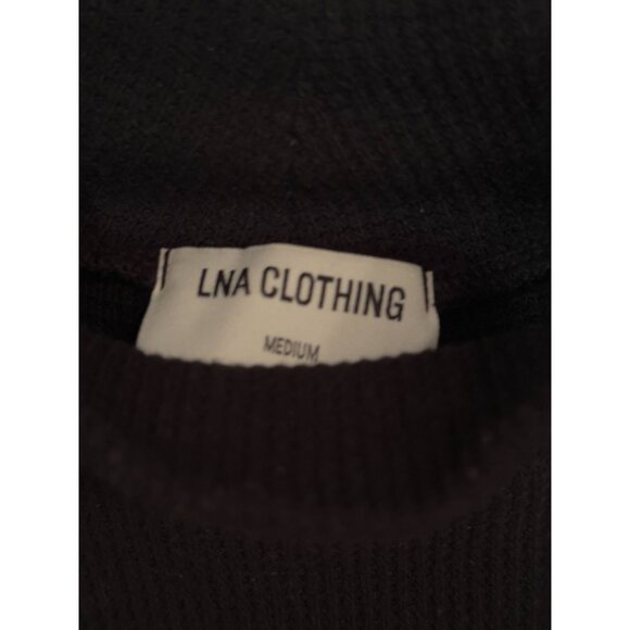 LNA Clothing Medium Black Cold Shoulder Ribbed Sweater Top - Picture 3 of 3